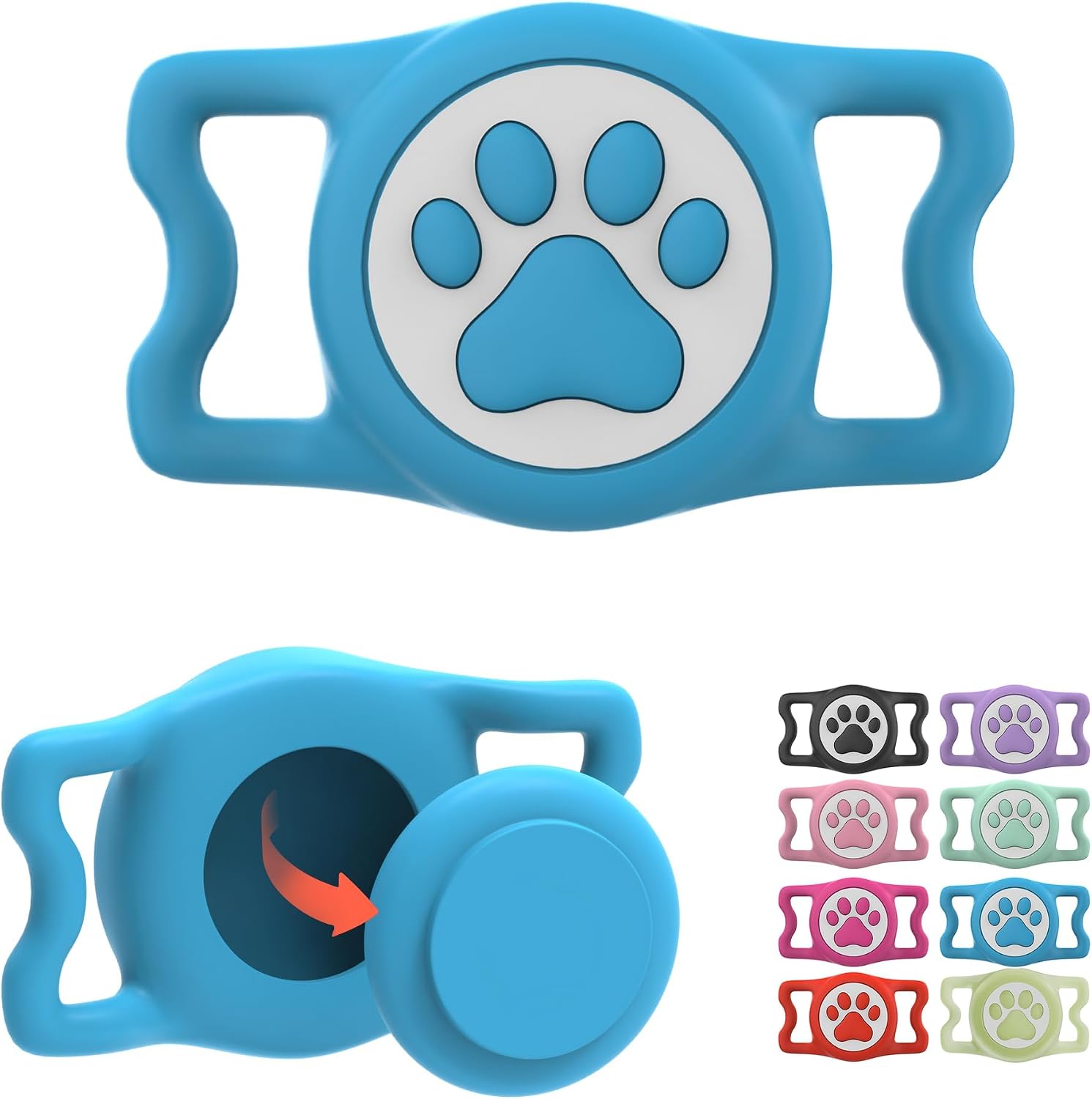 Thumbnail 6 de ilFindYou IP68 Waterproof AirTag Dog Collar Holder (Black & Pink) — Silicone Case Compatible with Apple AirTags