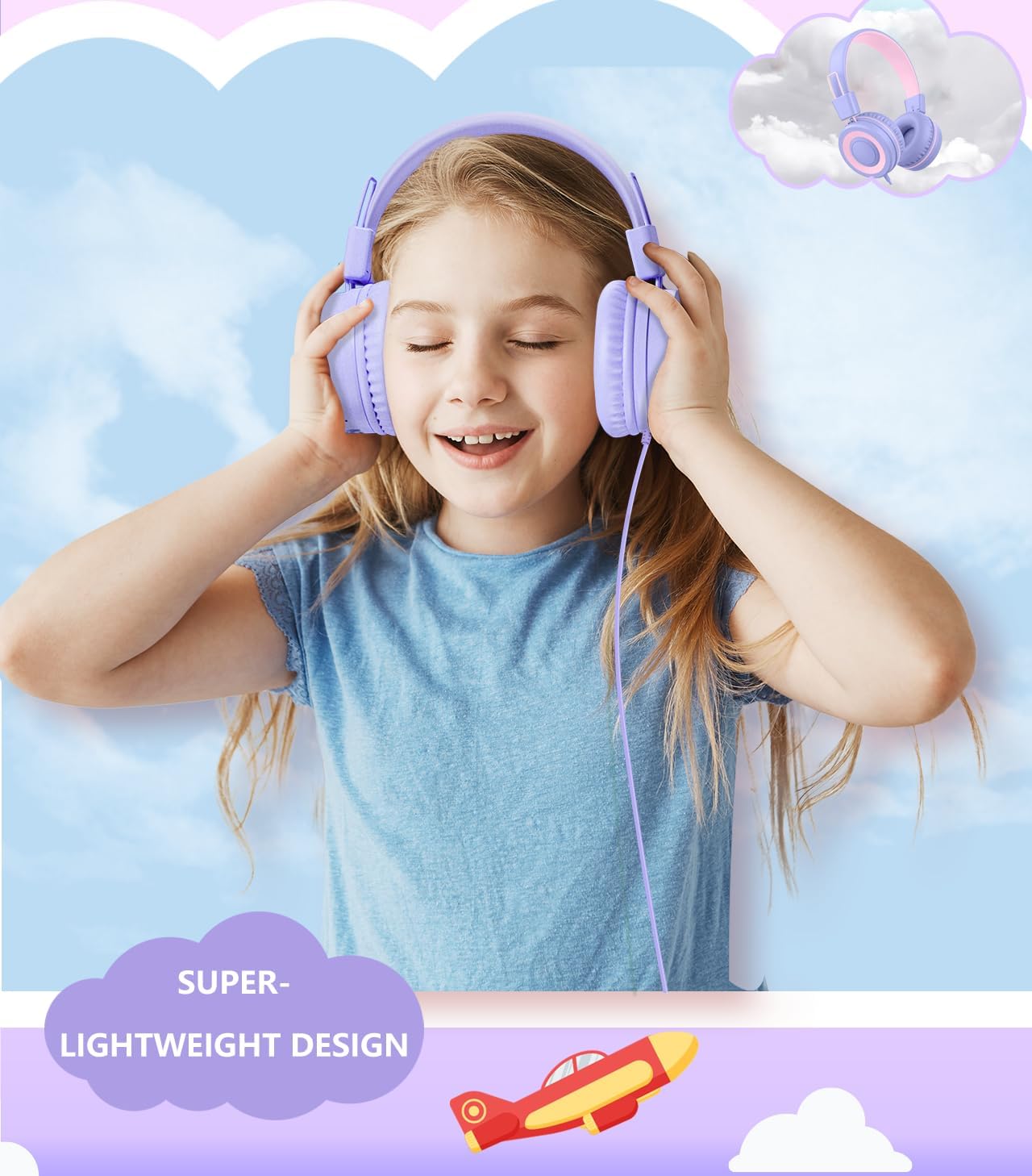 Thumbnail 2 de Bywulanda Upgrade USB-C Kids Headphones 94dB
