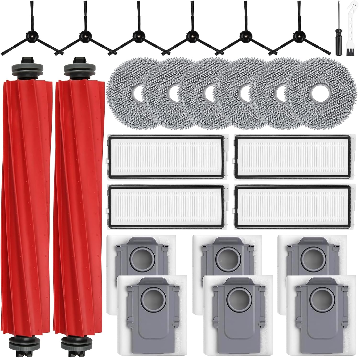 Detalle de Fenkabs accessoireset voor Roborock Qrevo S/Qrevo Pro/Qrevo MaxV, 26-delig