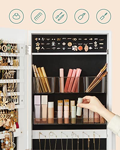 Thumbnail 6 de SONGMICS JJC002W01 Armoire à bijoux avec miroir intégral et 2 organiseurs amovibles