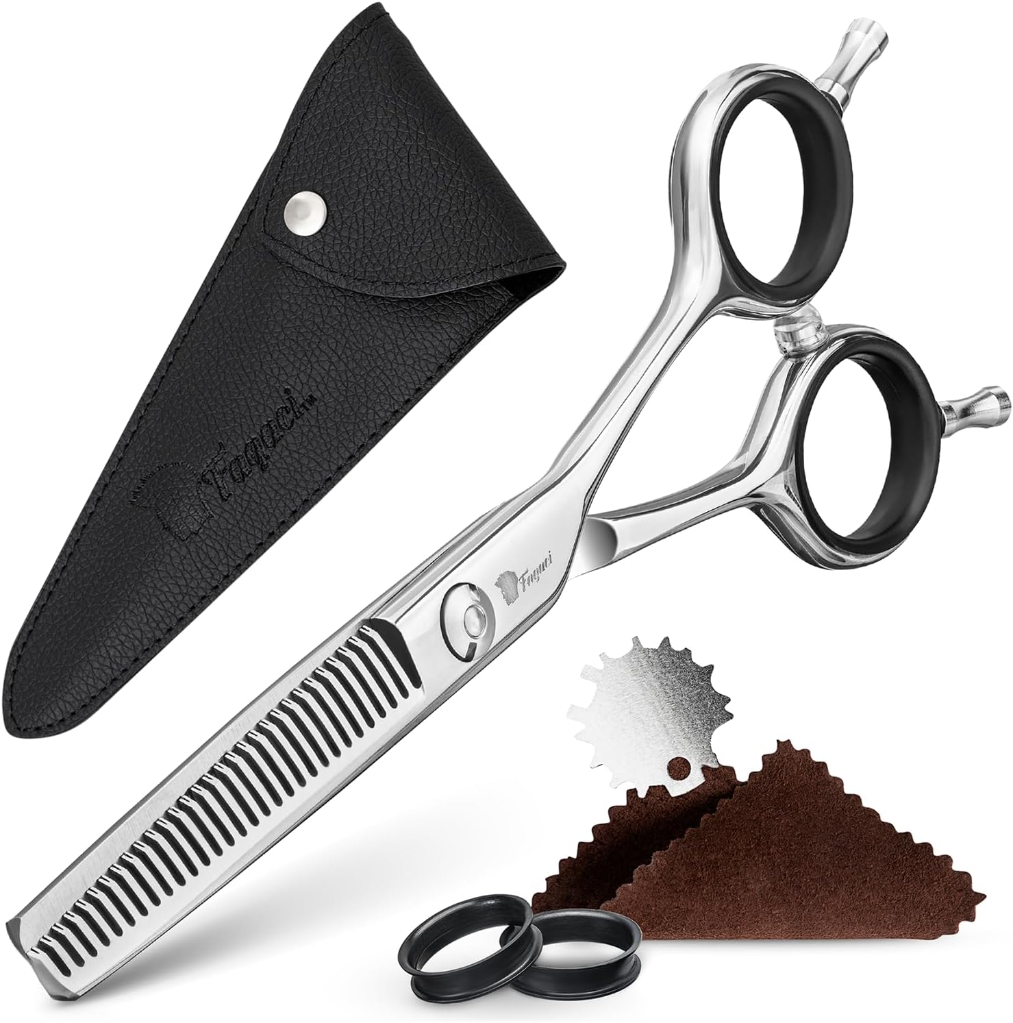 Fagaci Forbici per Sfoltire i Capelli 5.5\" con Acciaio 440C – Forbici Professionali per Parrucchiere e Barbiere, Lame Sottili