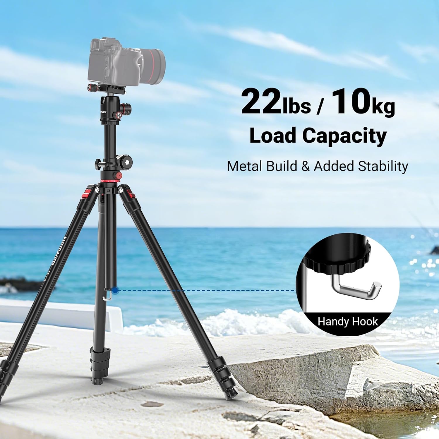 Thumbnail 6 de NEEWER TP63 90-inch DSLR tripod with ball head