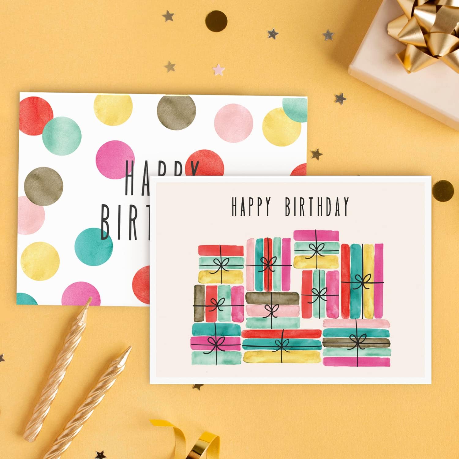 Thumbnail 6 de SWEETZER & ORANGE Watercolor 24pc birthday cards