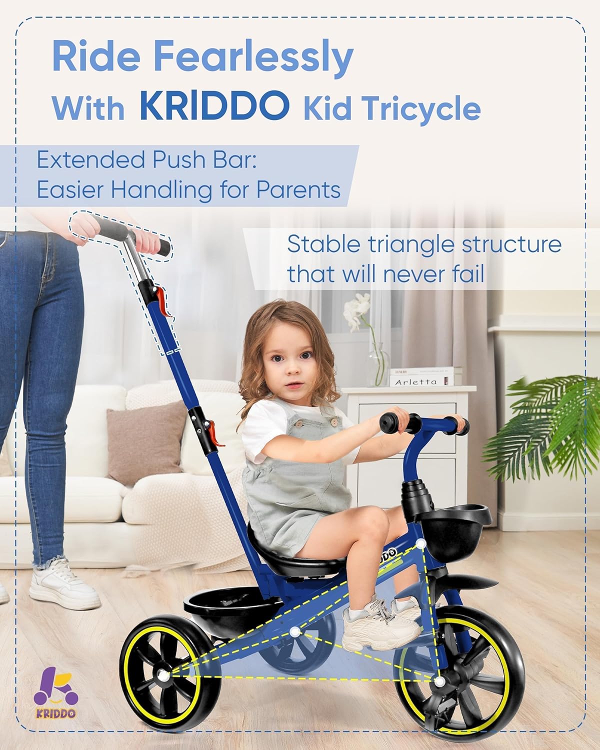 Thumbnail 4 de KRIDDO 2-in-1 Toddler Tricycle for Ages 18 Months