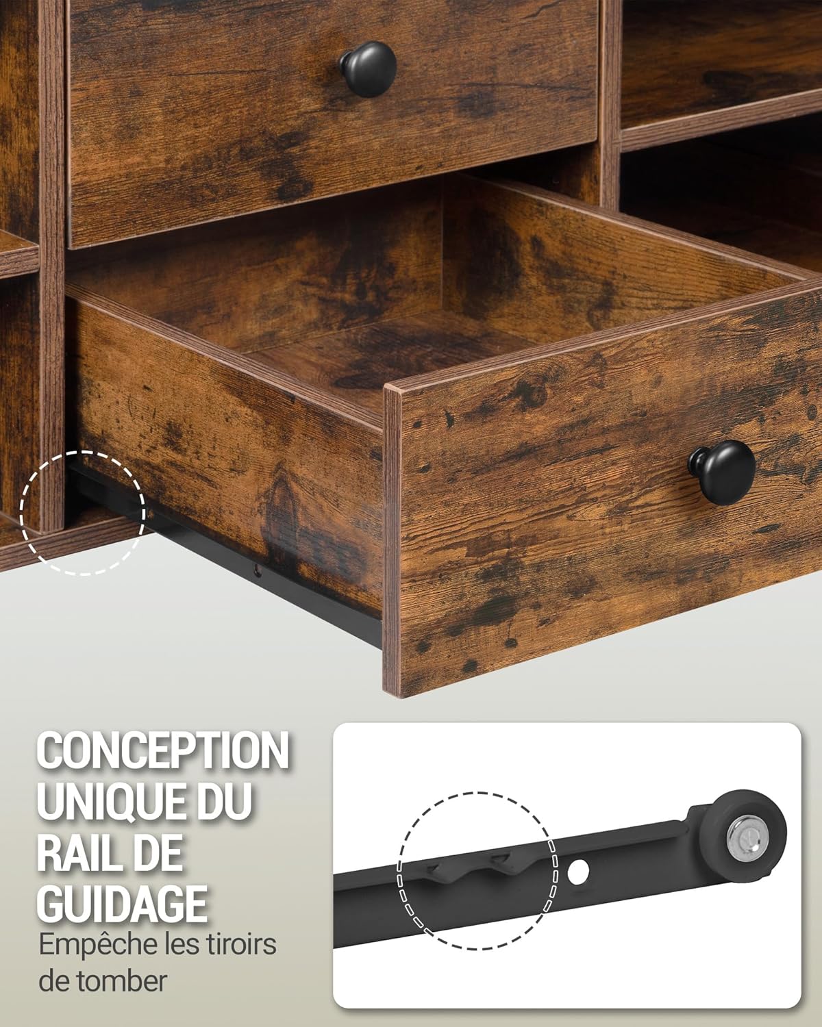 Thumbnail 6 de Hzuaneri Table basse à plateau relevable, 2 tiroirs et rangement caché CT22101B