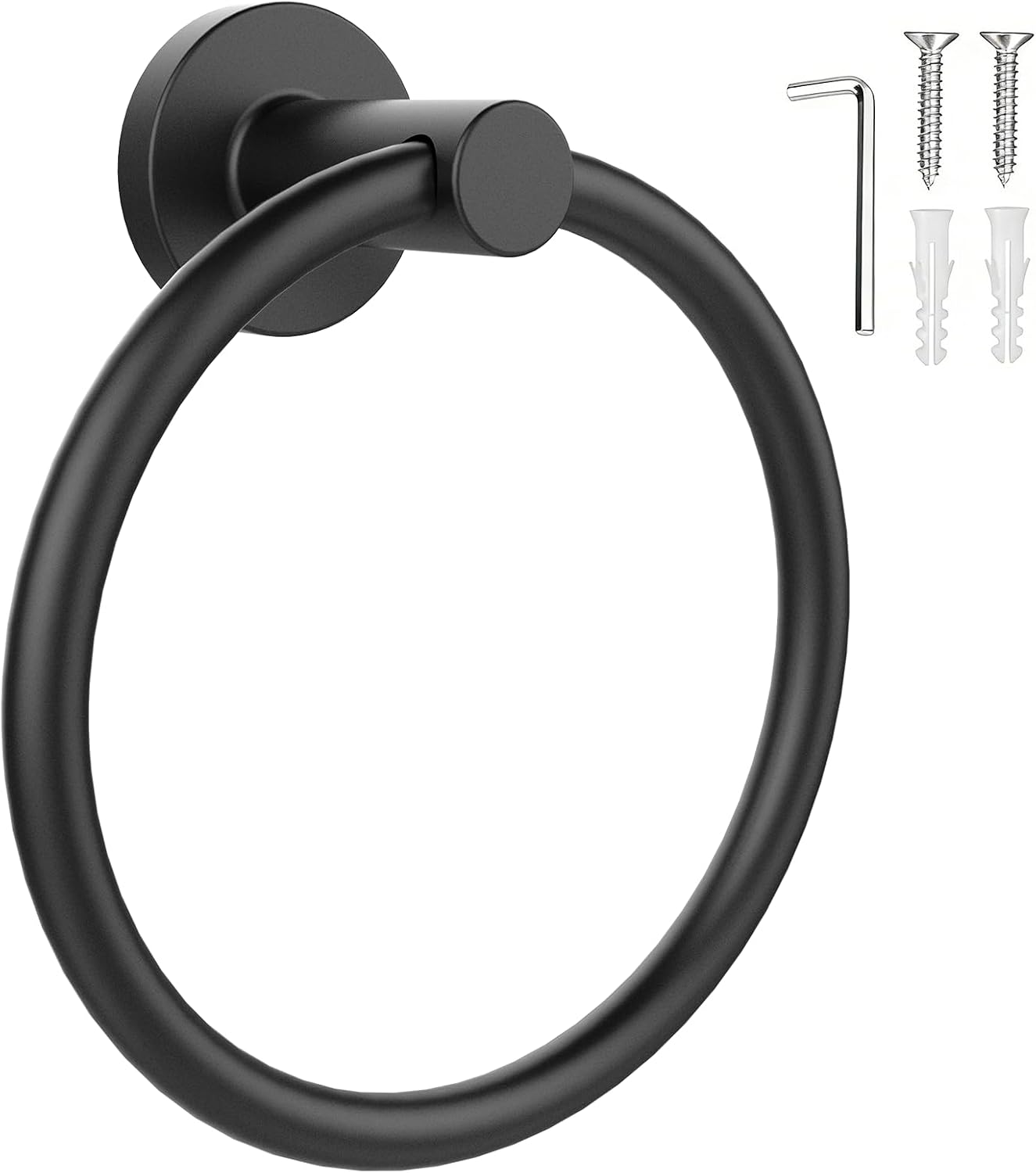 Detalle de SetSail k009 Matte Black Stainless Steel Bathroom Towel Ring