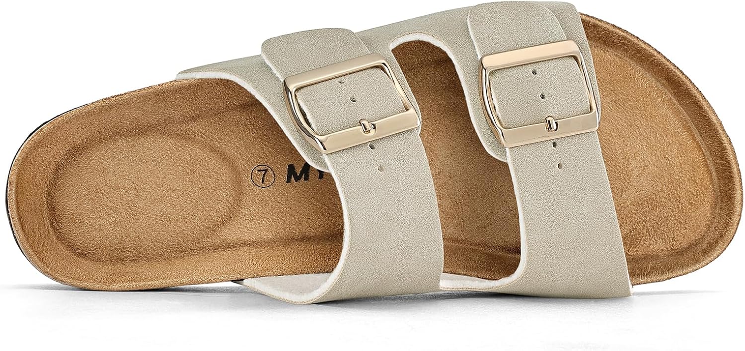 Thumbnail 4 de mysoft Women's Cork Footbed 2-Strap Sandals – Comfortable, Adjustable Slip-On Slides