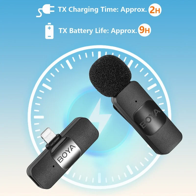 Detalle de Boya BY‑V1 micrófono inalámbrico Lavalier para iOS 🎤