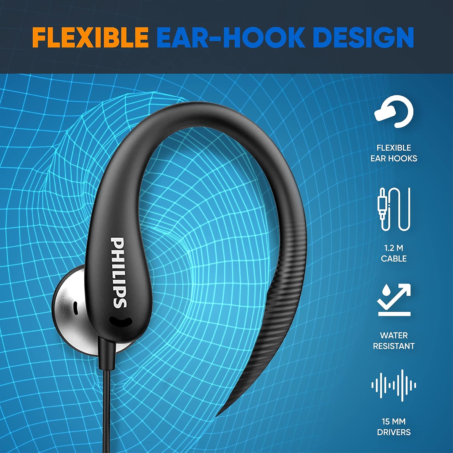 Detalle de Philips over-ear earbuds, wired