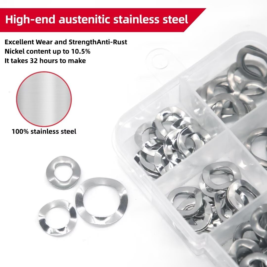 Thumbnail 2 de AIMUNOK Wave Washer Assortment, 304 Stainless Steel