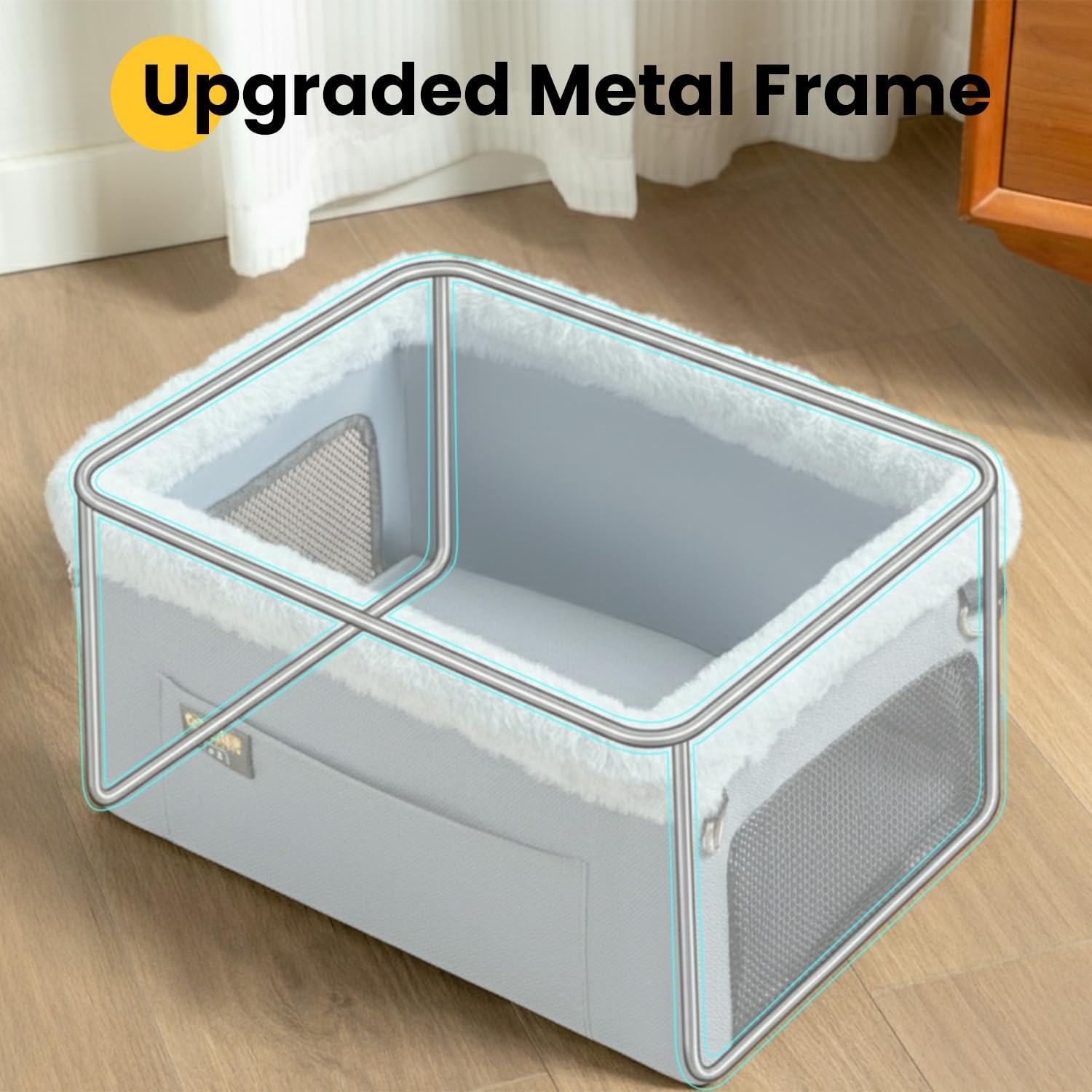 Thumbnail 2 de Conlun Dog Car Seat – Elevated Pet Booster Seat for Small Dogs under 9kg with Steel Frame, Safety Tether & Breathable Mesh (Black)