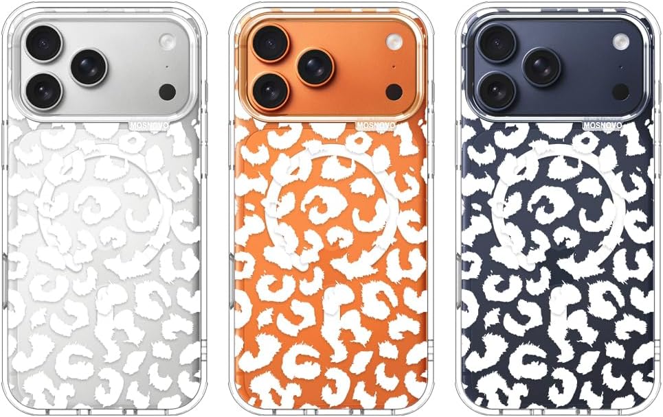 Thumbnail 2 de MOSNOVO for iPhone 17 Pro Max Case with MagSafe, Camera Control, Clear White Leopard Print