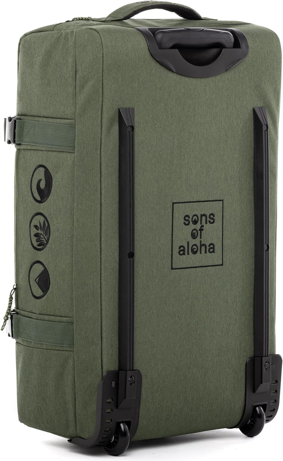 Detalle 2 de SONS OF ALOHA Makai Trolley Reisetasche mit Rollen – 63 Liter, grün, 68 cm