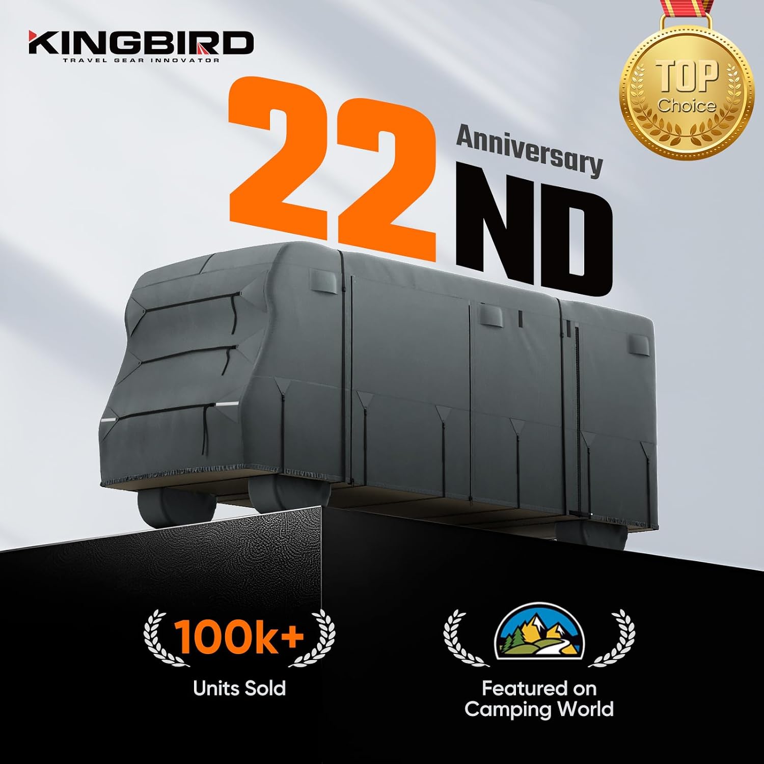 Detalle de KING BIRD Class C RV Cover for 26–29 ft Motorhomes with Tire Covers