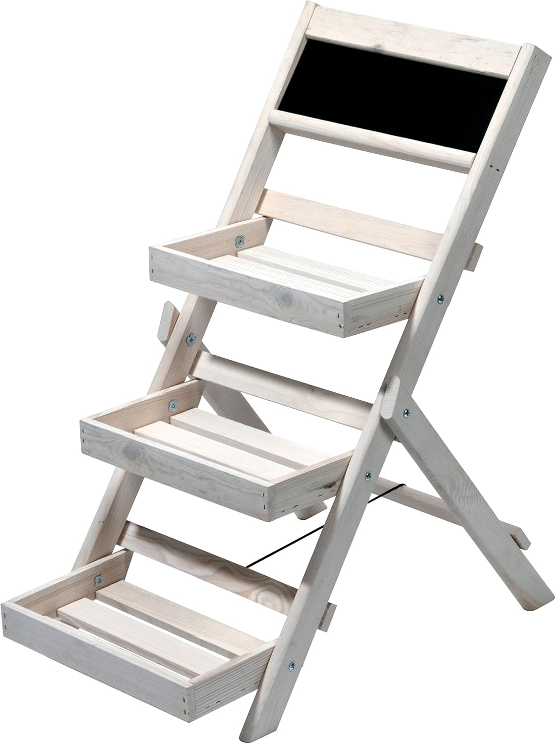 Detalle de dobar 29402FSC – składany drewniany kwietnik drabinkowy, 3 poziomy, biały