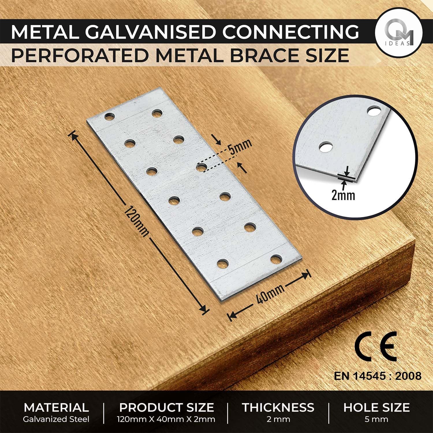 Thumbnail 1 de OMIDEAS 10 x Flat Joining Plates 120x40x2mm