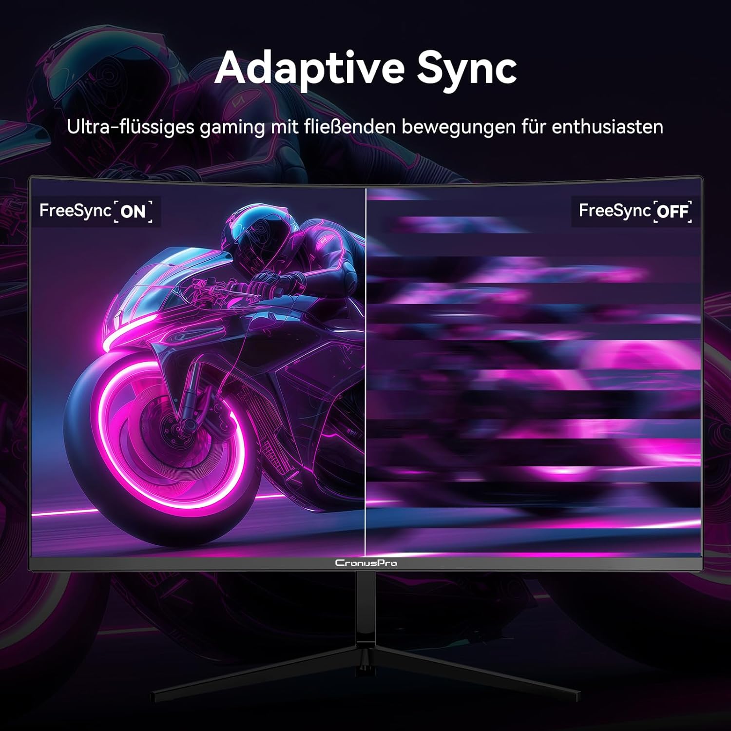 Thumbnail 2 de CronusPro 24 Zoll Curved Gaming-Monitor (200 Hz, FHD, VA, 1 ms MPRT) mit FreeSync und 3000R