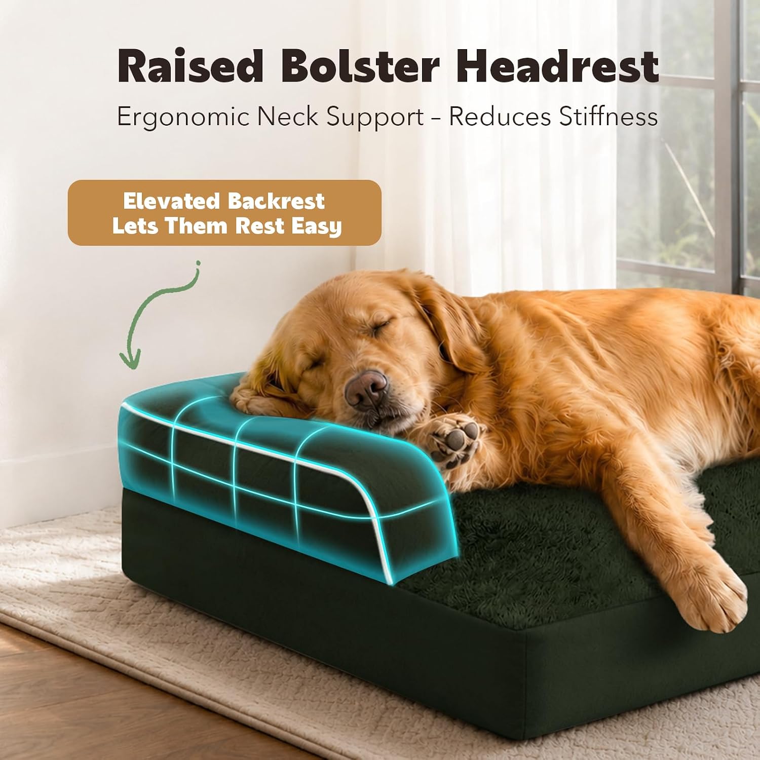 Detalle 2 de MEKIY Orthopedic Dog Bed, 42 x 30 Inch