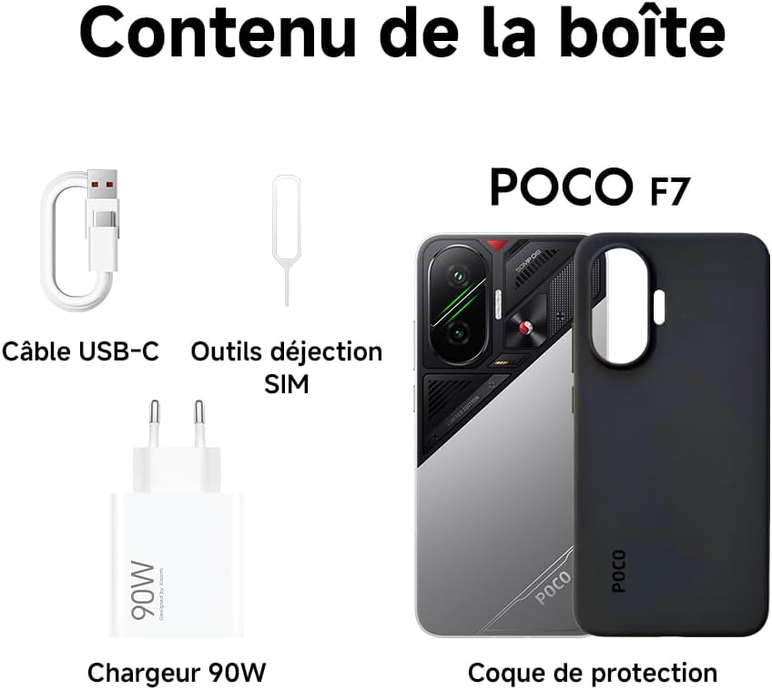 Detalle de POCO F7 12+256 Silver (Chargeur inclus)
