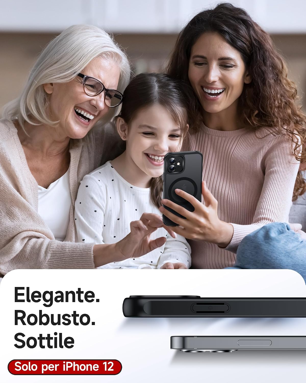 Thumbnail 6 de LeYi Cover Magnetica per iPhone 12 con Vetro Temperato: protezione magnetica, ante e retro opachi