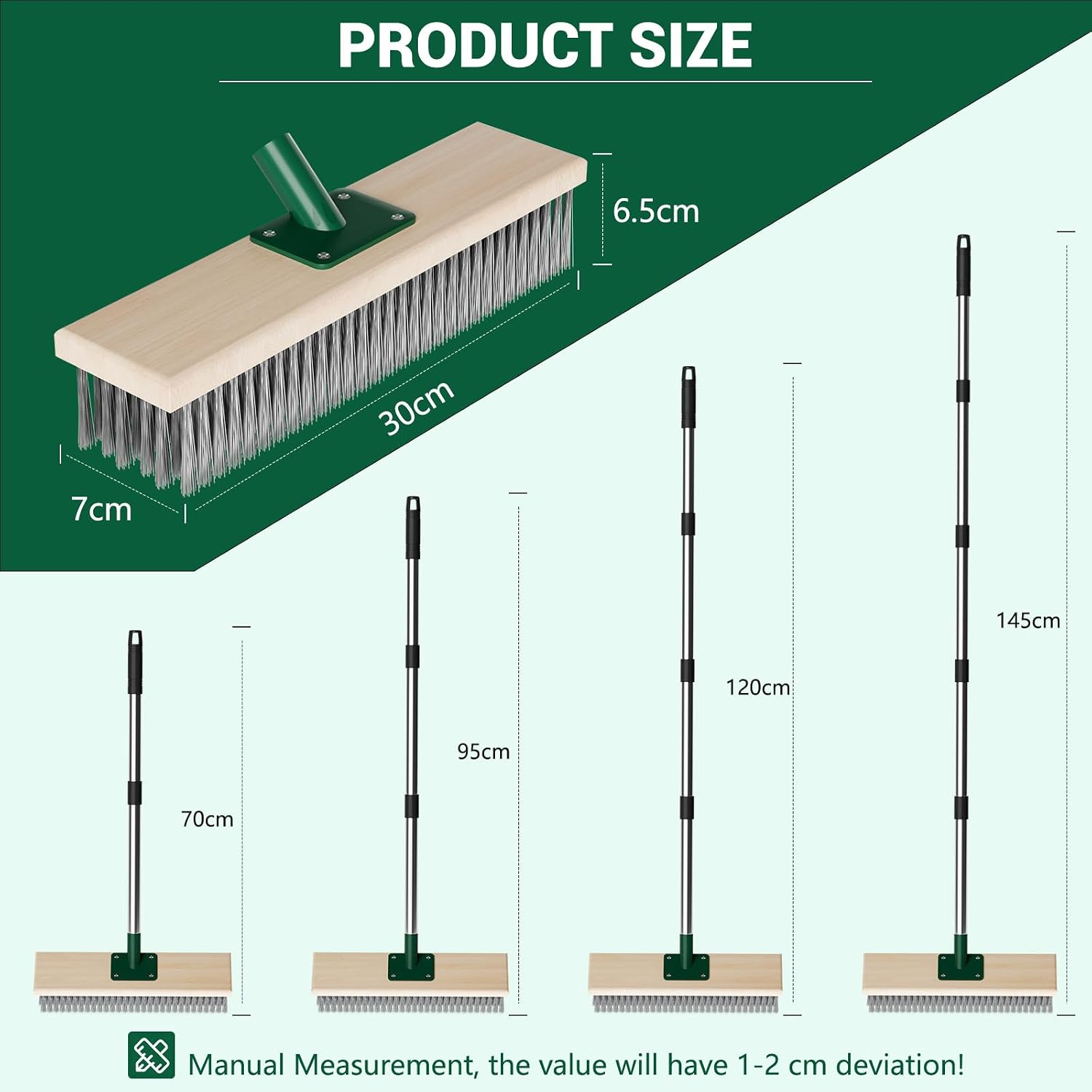 Detalle 2 de ytorgr Heavy Duty Yard Brush Outdoor Wire Broom with 57" Telescopic Handle