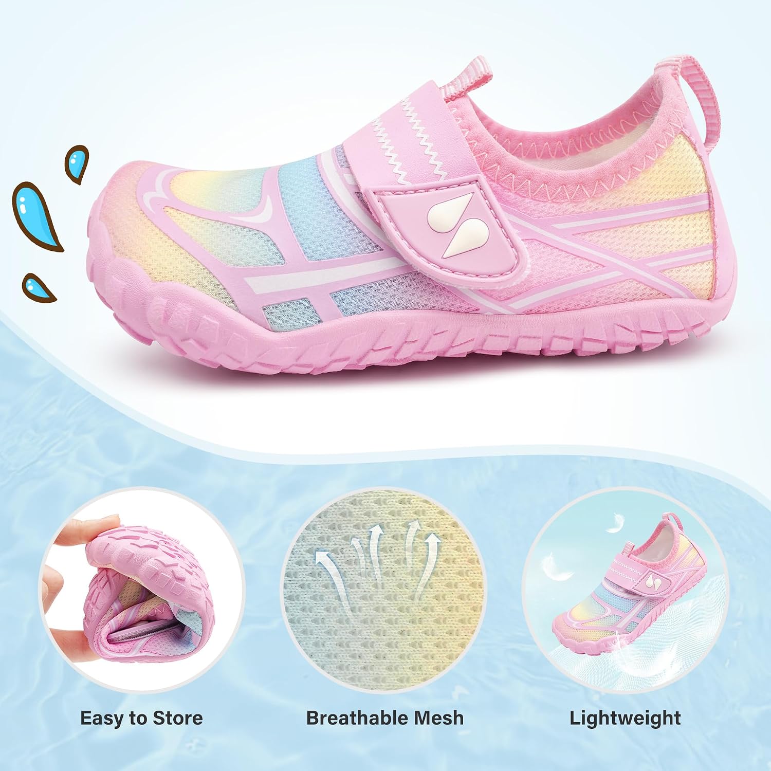 Detalle 2 de Stelle Kids Water Shoes Wide Toe Box – Barefoot Quick-Dry Non-Slip Aqua Shoes for Boys, Girls, Toddlers