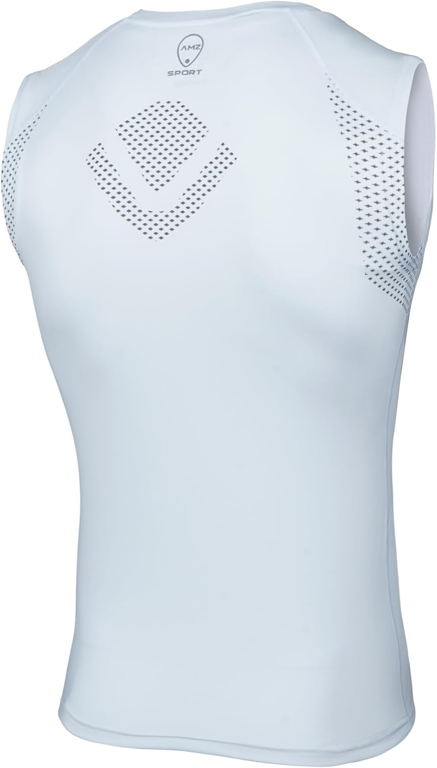 Detalle de AMZSPORT Canotta Compressione Uomo Maglia Senza Maniche