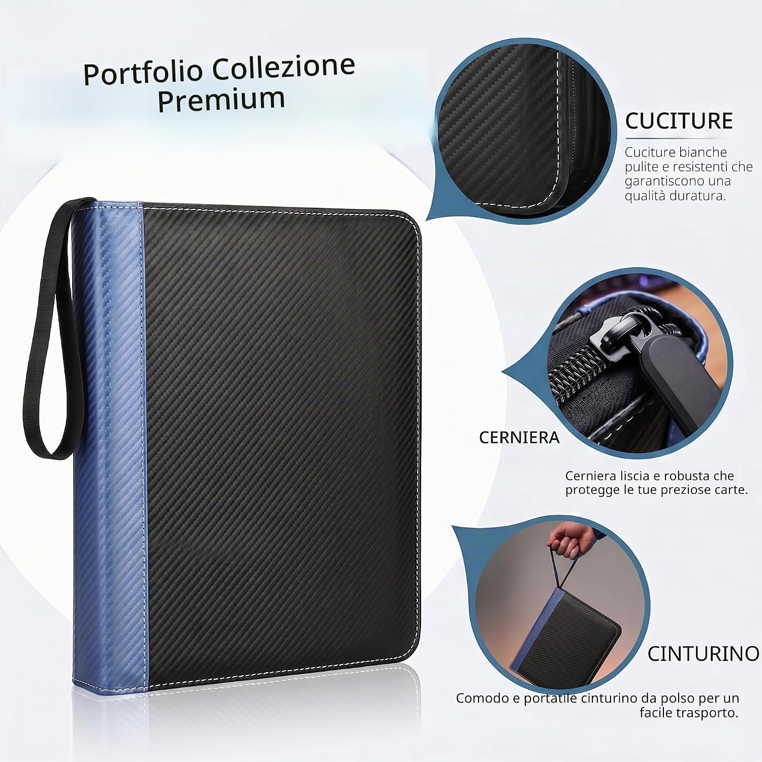 Thumbnail 3 de KORVORIA Album Porta Carte: 440 Tasche, 55 pagine, PU impermeabile, blu