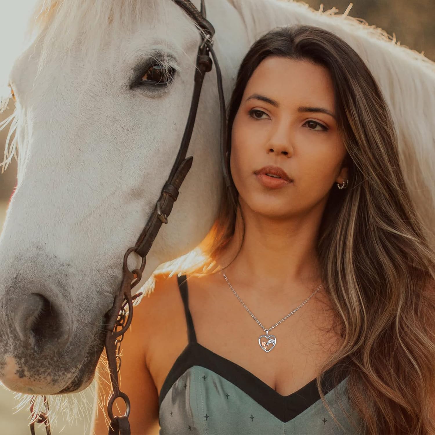 Thumbnail 5 de ITESSY Silver Horse Pendant Necklace in S925 Sterling Silver with Cubic Zirconia (Girl & Women Gift)