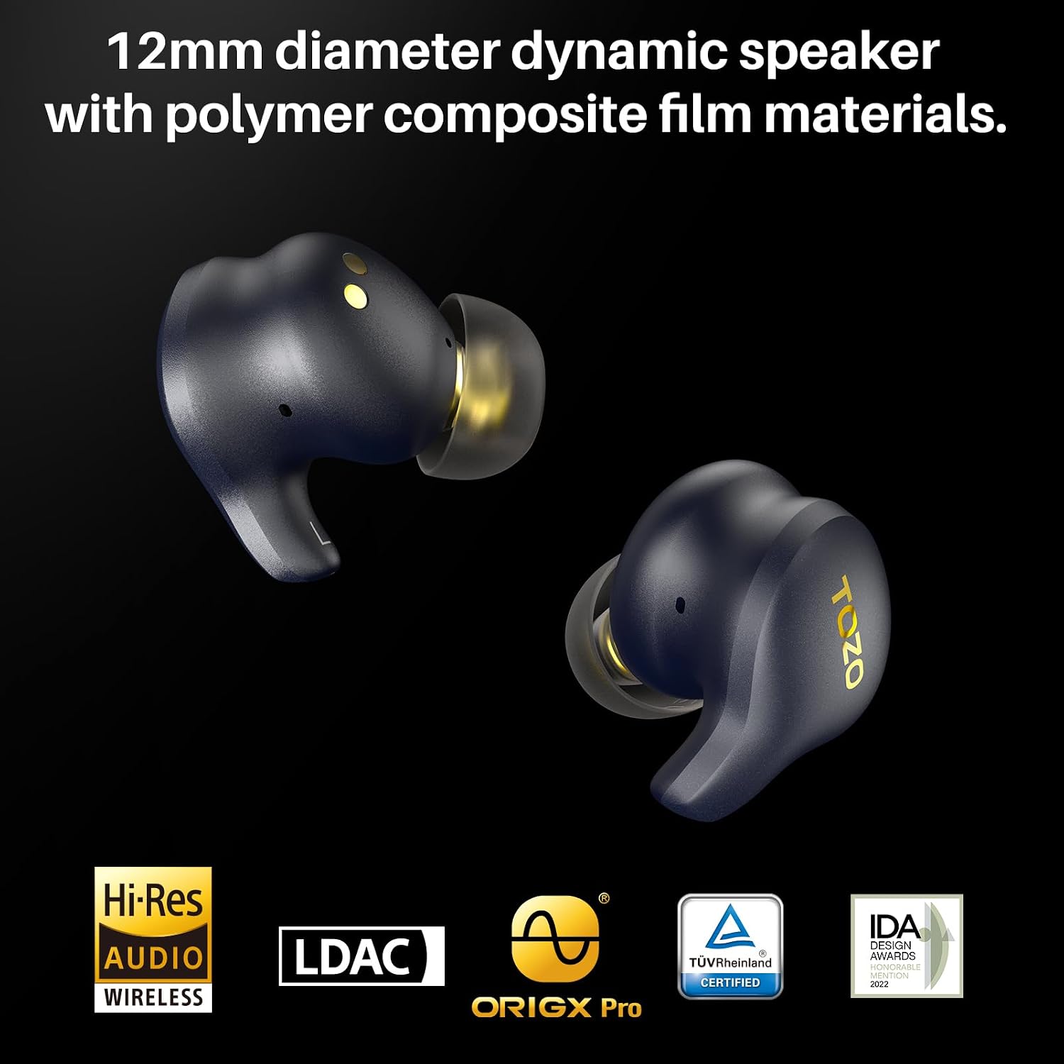 Thumbnail 1 de TOZO Golden X1 Wireless Earbuds: Hybrid Driver, LDAC & Hi-Res Audio with ANC
