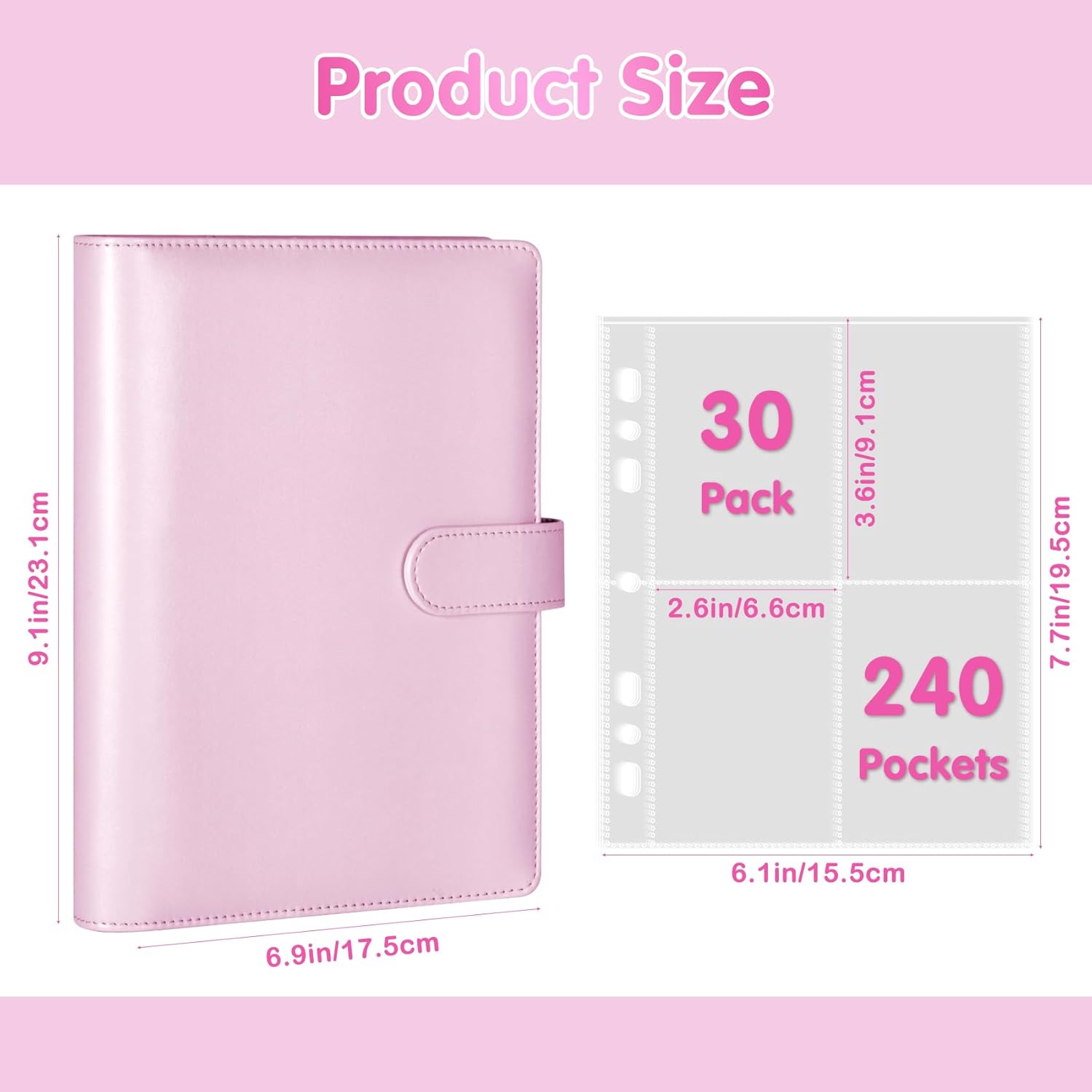 Thumbnail 4 de WITHYU A5 K-pop Photocard Binder with 30 Pack 4-Pocket Pages (240-Slot) & PU Leather Cover