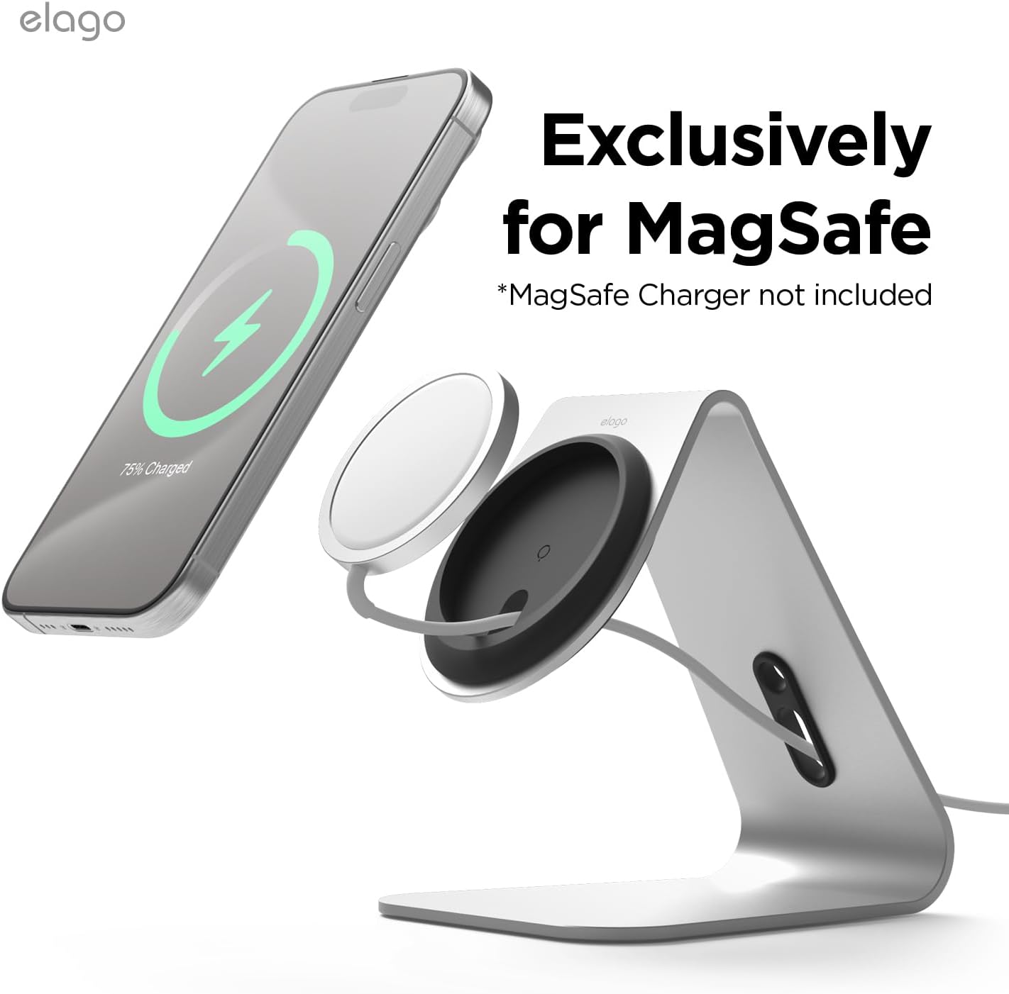 Thumbnail 1 de elago MS4 Station de charge MagSafe en aluminium – support téléphone (câble non inclus)