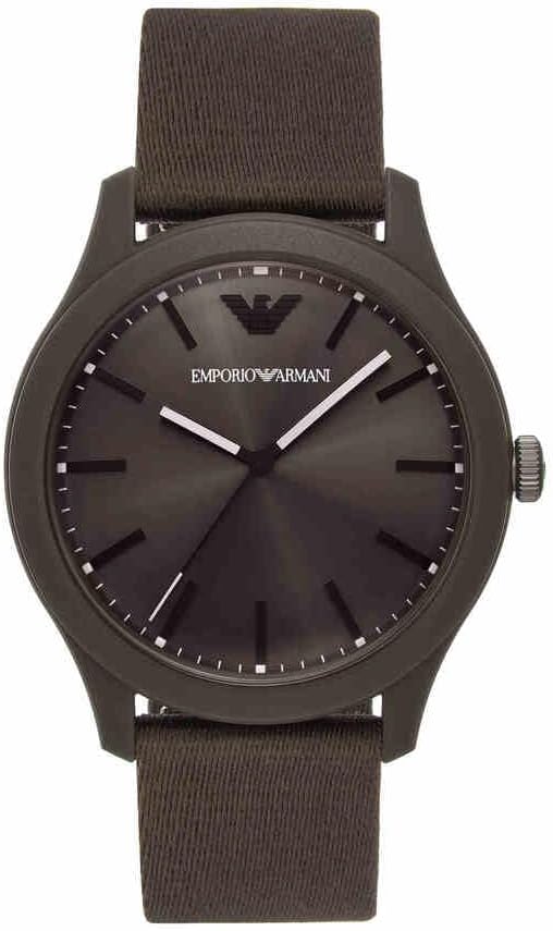 Detalle de Montre homme Emporio Armani à quartz (boîtier 45 mm) bracelet cuir ou silicone