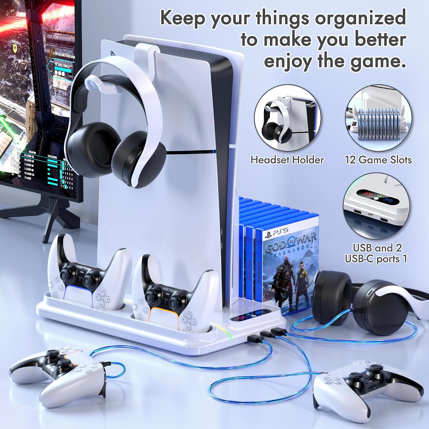 Thumbnail 6 de PS5 Cooling Station 12-slot Stand for PS5