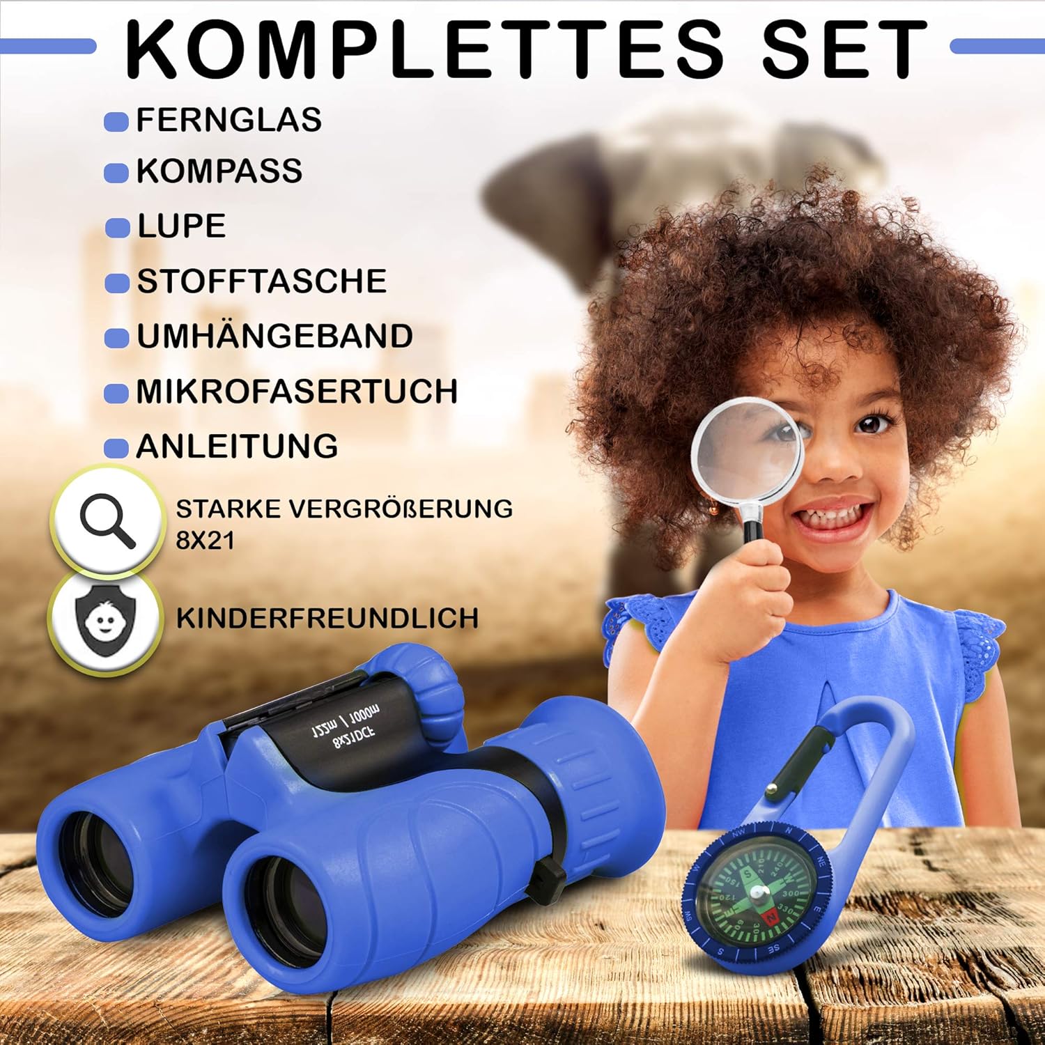 Thumbnail 1 de Kinder-Fernglas 8x21 mit Kompass Set