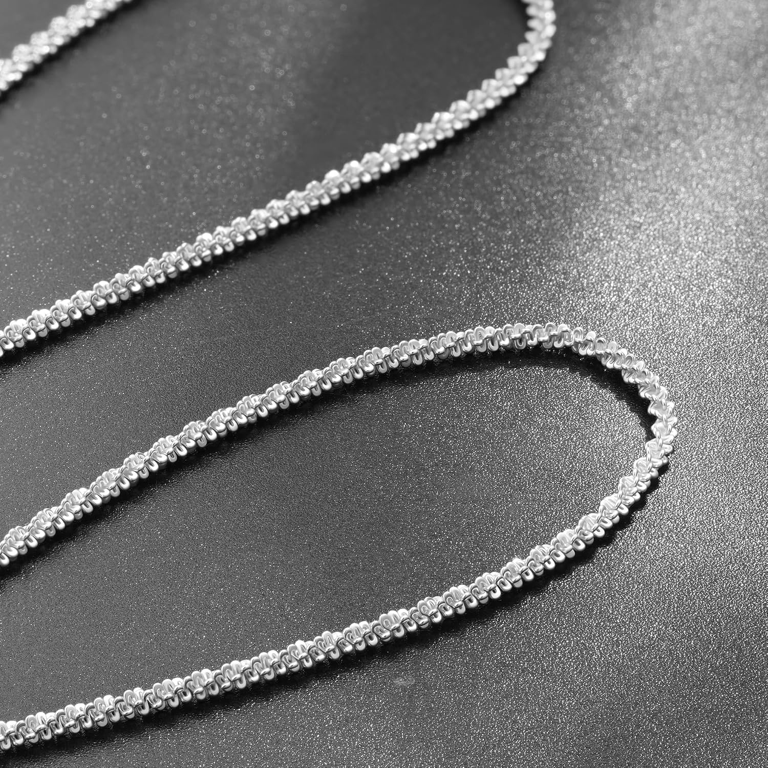 Thumbnail 6 de SLOONG Silber Raupen Kette 925 Damen – 2 mm Silberkette, 41/46/51/56 cm, ohne Anhänger