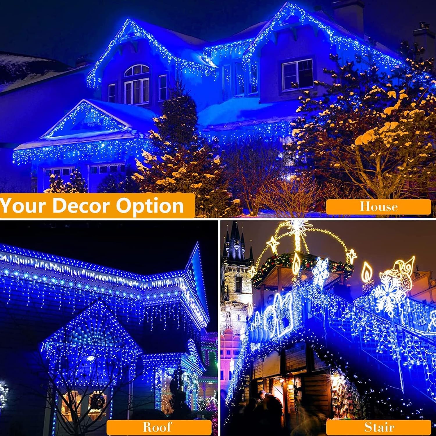 Thumbnail 2 de Joomer SSL0200-I-24V Blue LED Icicle Lights, 50 Drops, 8 Modes