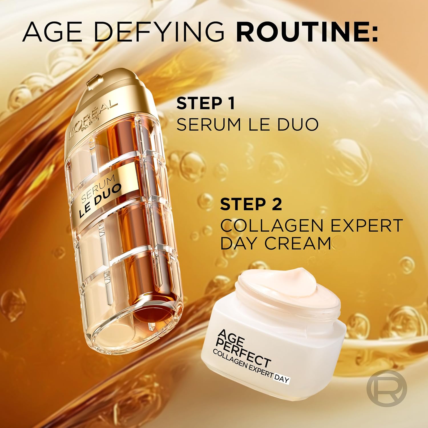 Detalle de L’Oréal Paris Le Duo Face Serum, Age Perfect Collagen Peptide Booster 30ml