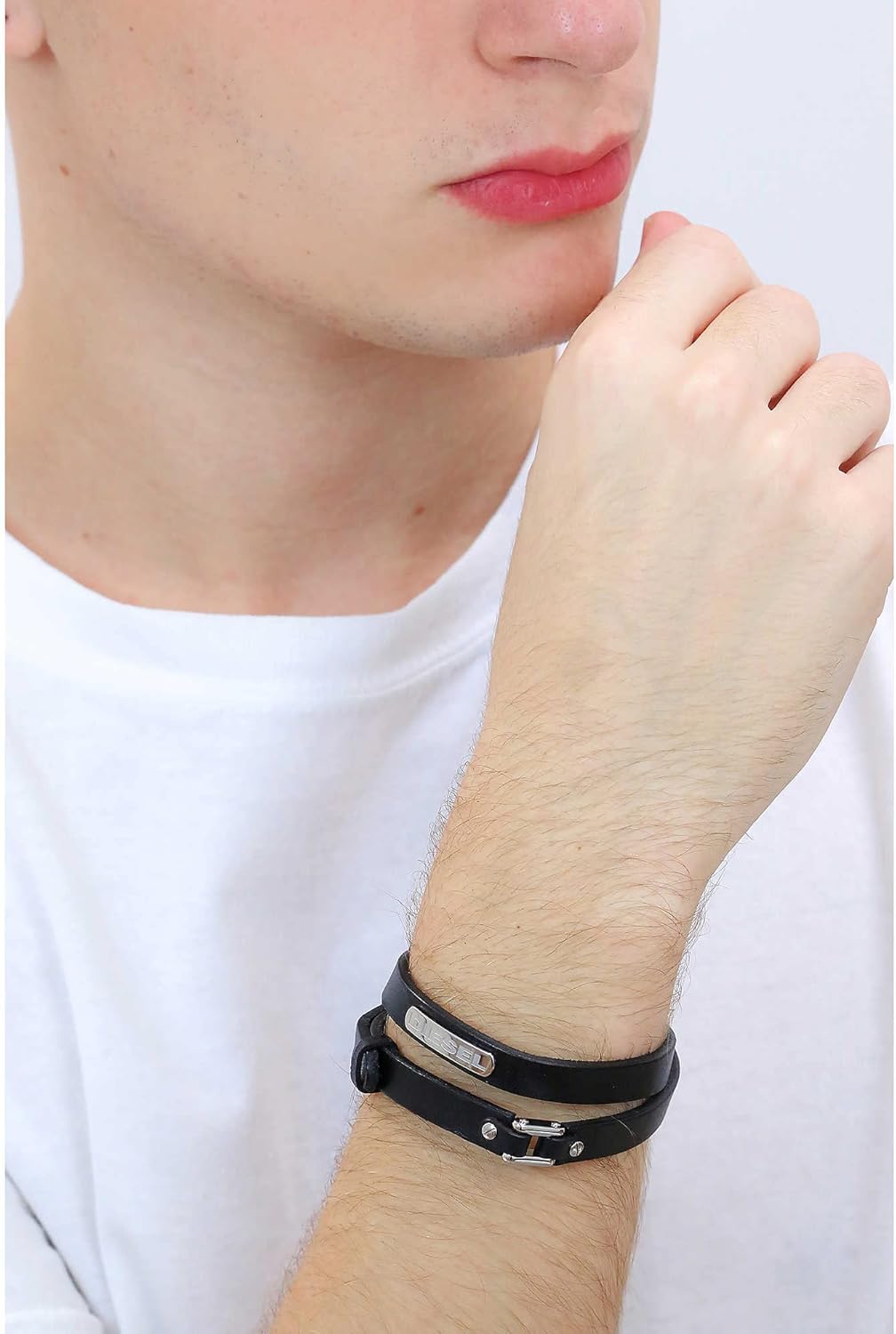 Thumbnail 1 de Diesel Bracelet homme en cuir ou synthétique avec fermoir à épingle
