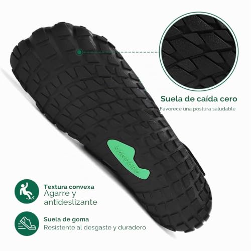Detalle de SAGUARO Zapatillas Barefoot - Trail running ligero con puntera amplia (Gr.40)