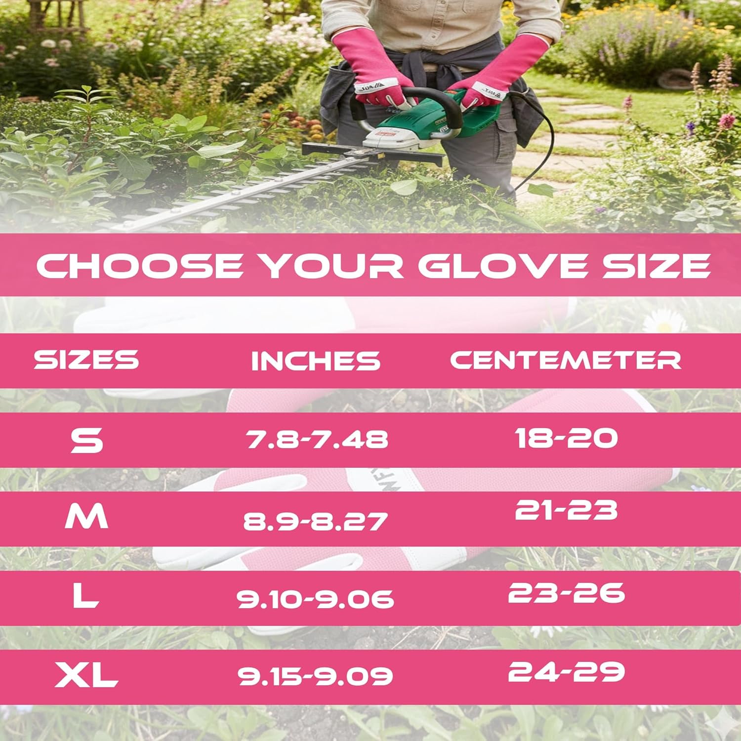 Thumbnail 6 de WFX Long Gardening Gloves – Leather Goatskin, Thorn-Proof, Forearm Protection (Small, Pink)