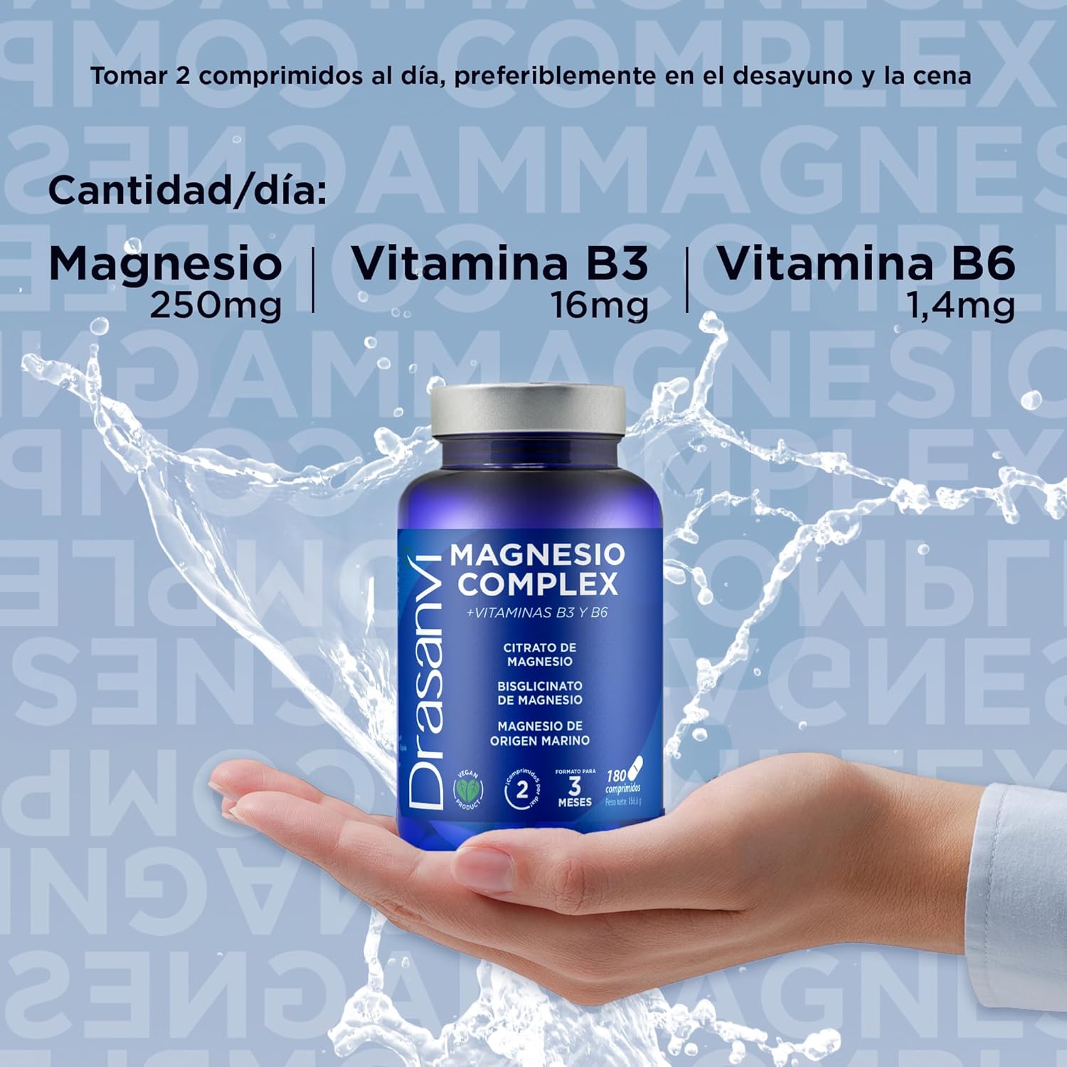 Detalle 1 de Drasanvi Magnesio Complex 💊 180 Comprimidos, Alta Absorción