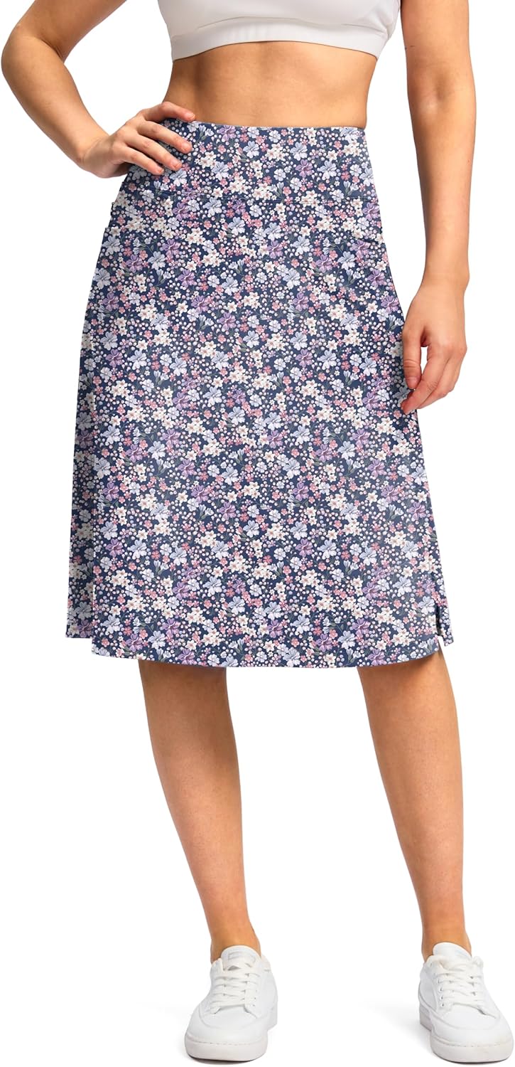 Thumbnail 4 de Viodia 25" Knee-Length Skorts Skirts for Women with Zipper Pockets (Stretchy Modest A-line Midi)