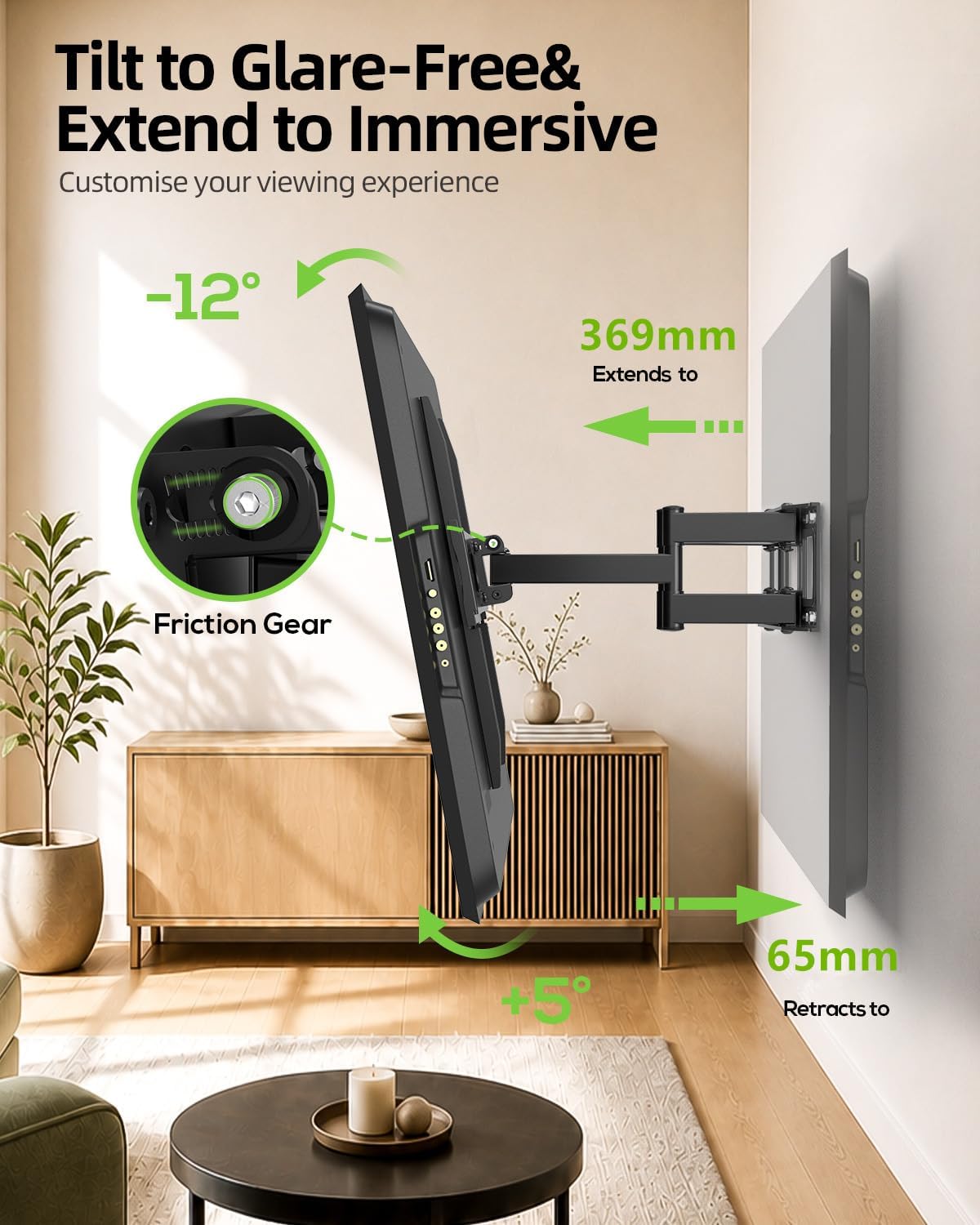 Thumbnail 3 de USX MOUNT TV Wall Bracket XMM907 for 32–70 Inch TVs (up to 50kg) with Full Motion