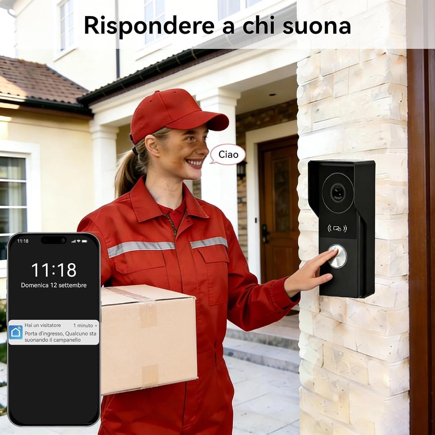 Detalle 1 de Honmidatek Videocitofono 7 Pollici 1080p