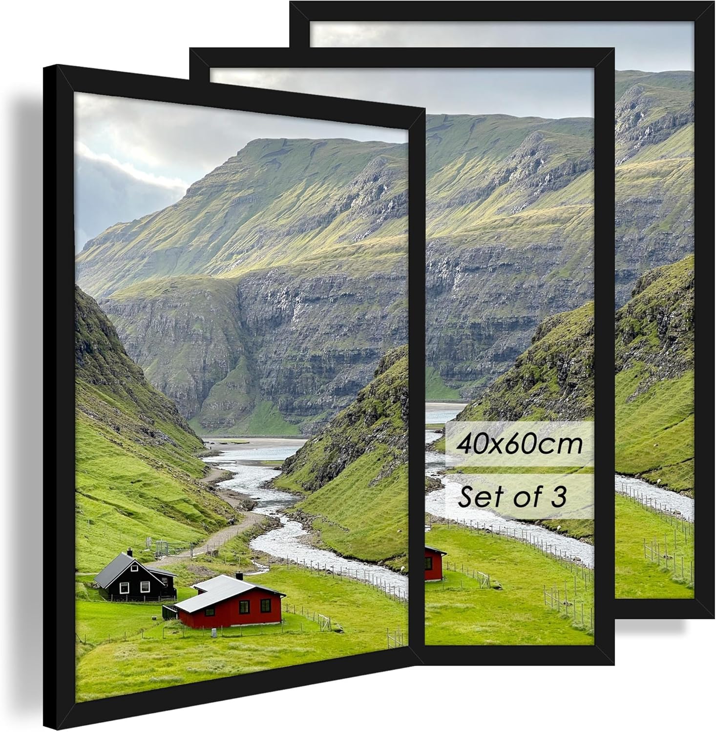 Thumbnail 6 de QPQIYIY Bilderrahmen 20x30 cm | 3er Set in Schwarz – Holzwerkstoff