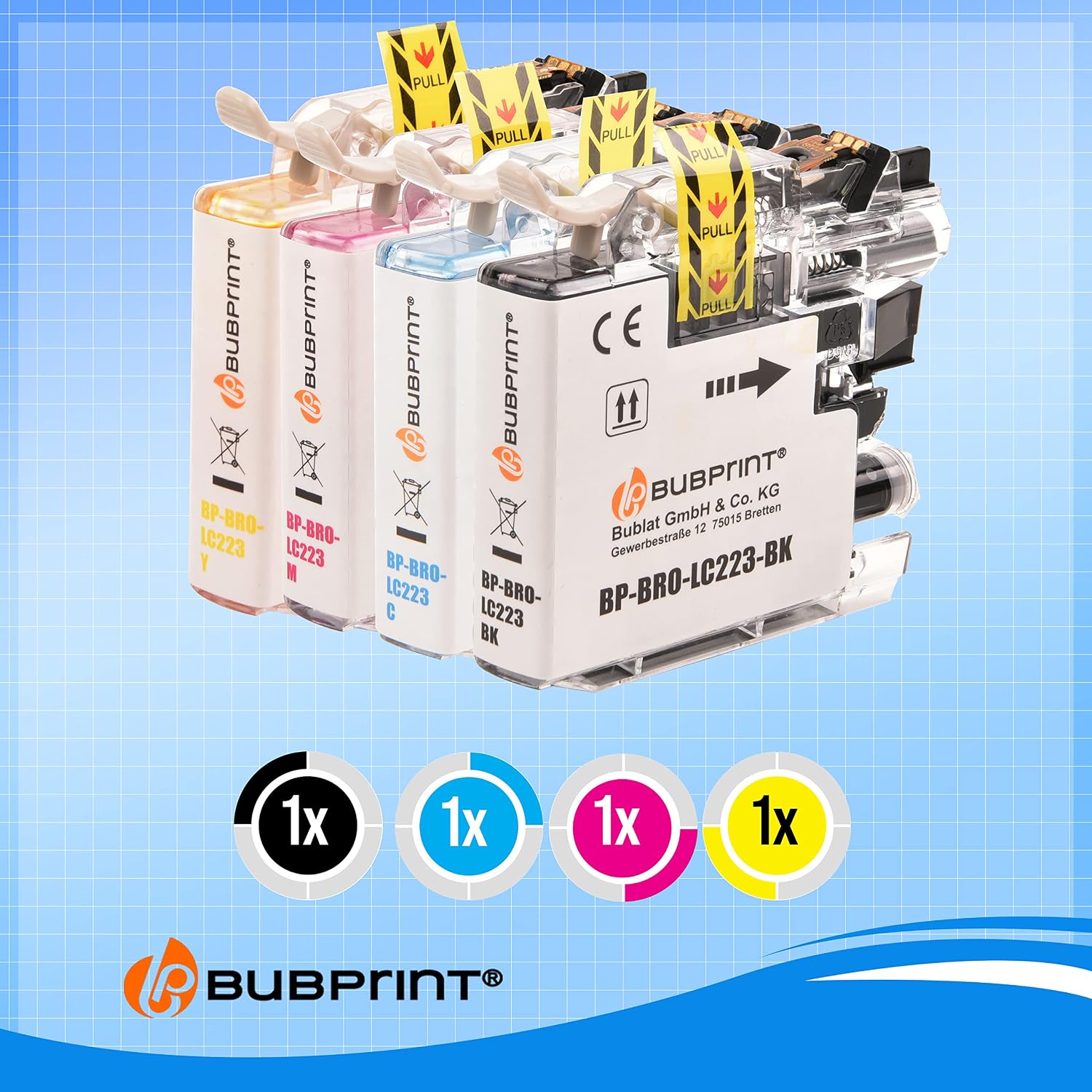 Thumbnail 6 de 4 Bubprint Cartucce compatibili per Brother LC-223 XXL e modelli correlati – CMYK con chip