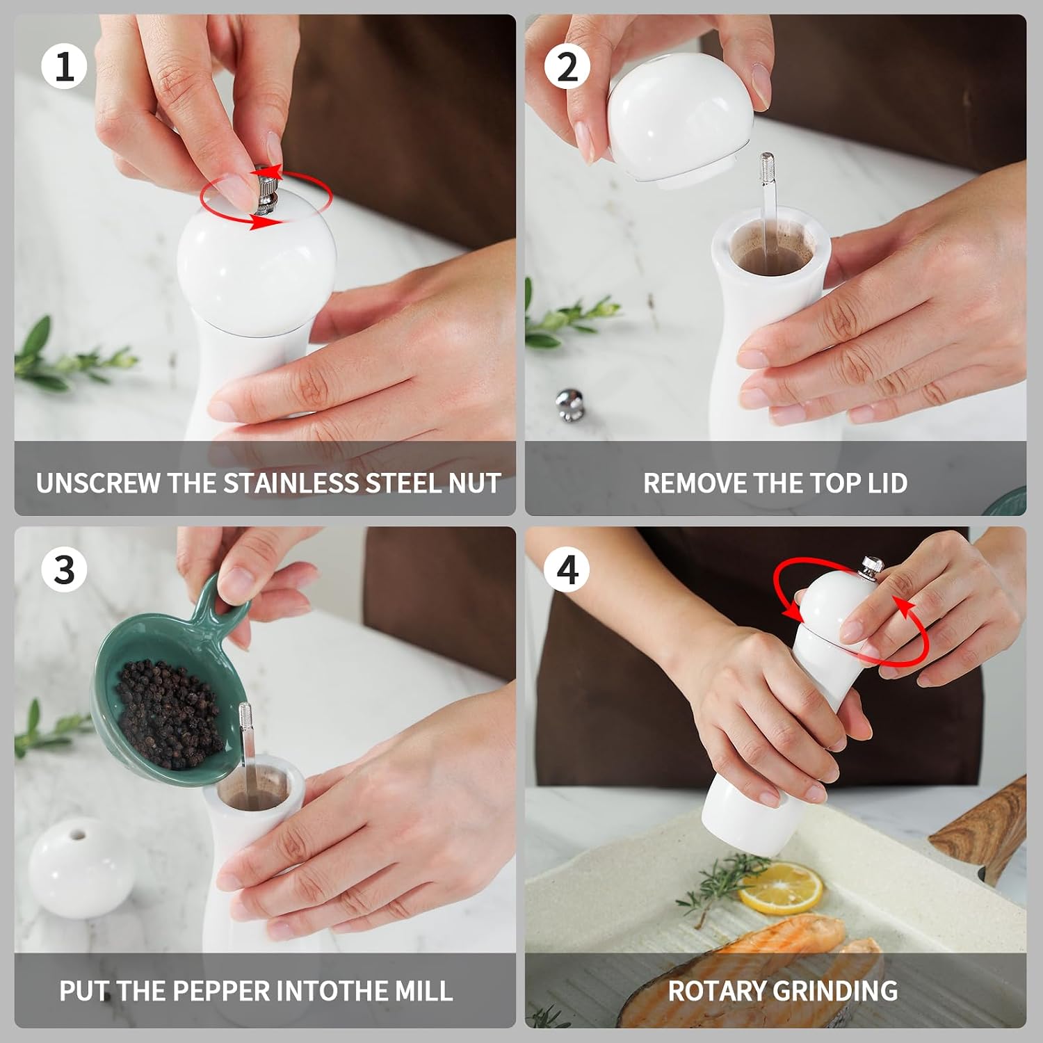 Thumbnail 4 de Premium Salt and Pepper Grinder Set 6.5" 🧂