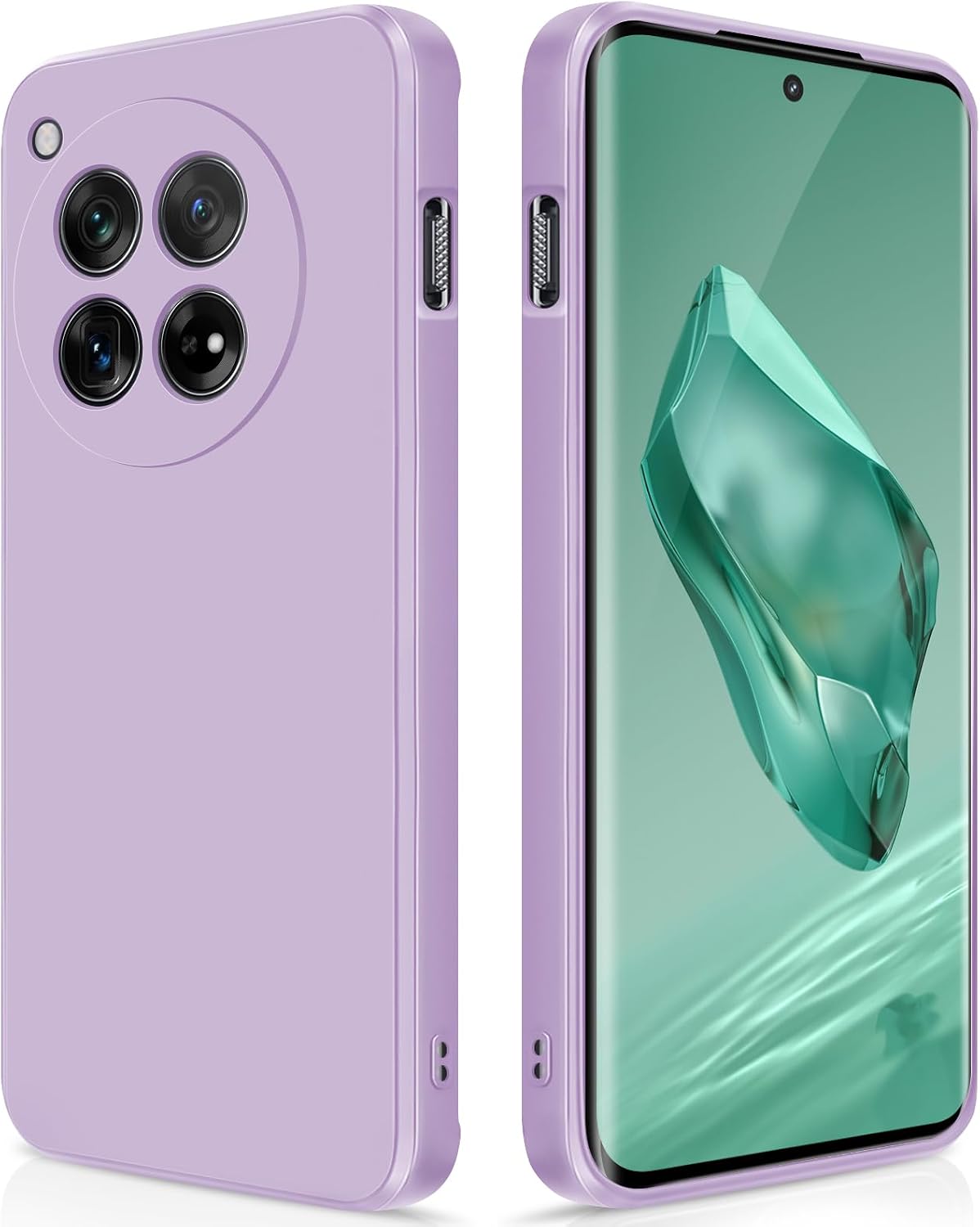 Detalle de GiiYoon Hülle für OnePlus 12 – Hochwertiges Liquid Silicone Case, Rundumschutz in Lila
