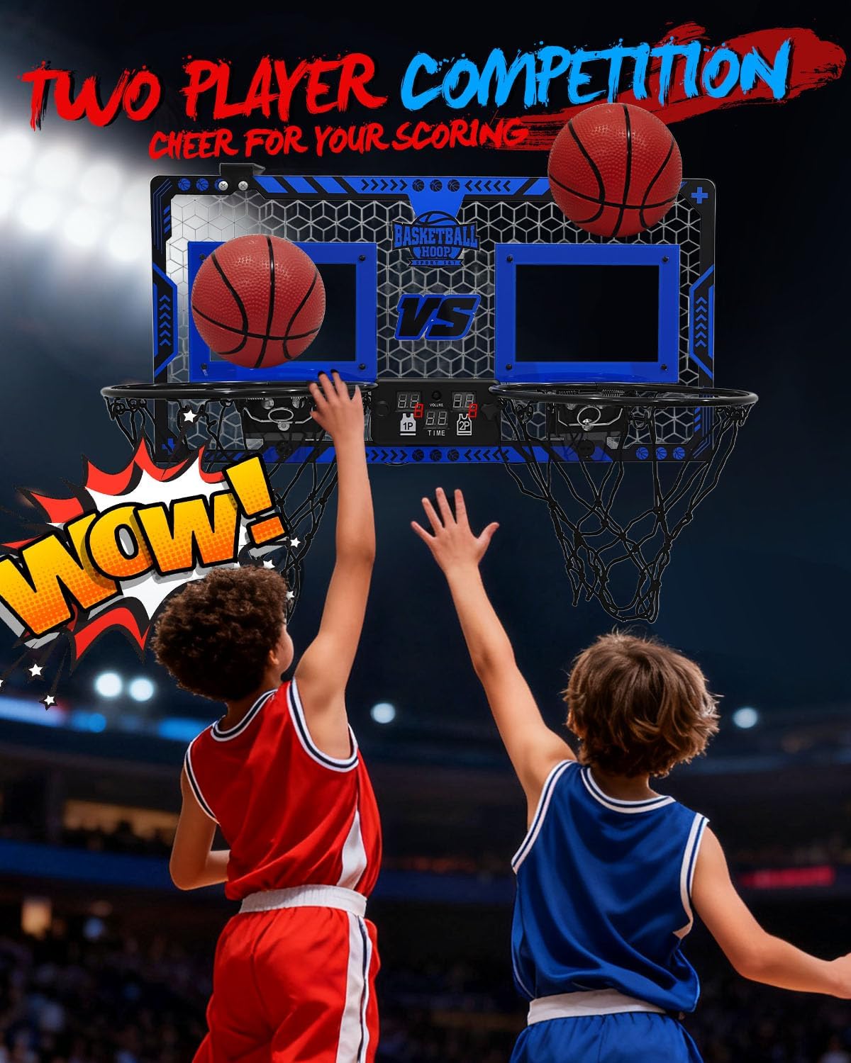 Detalle 1 de Adjustable Kids Basketball Hoop & Dart Board Set (43–75 inches) – Indoor/Outdoor Play for Toddlers to Teens